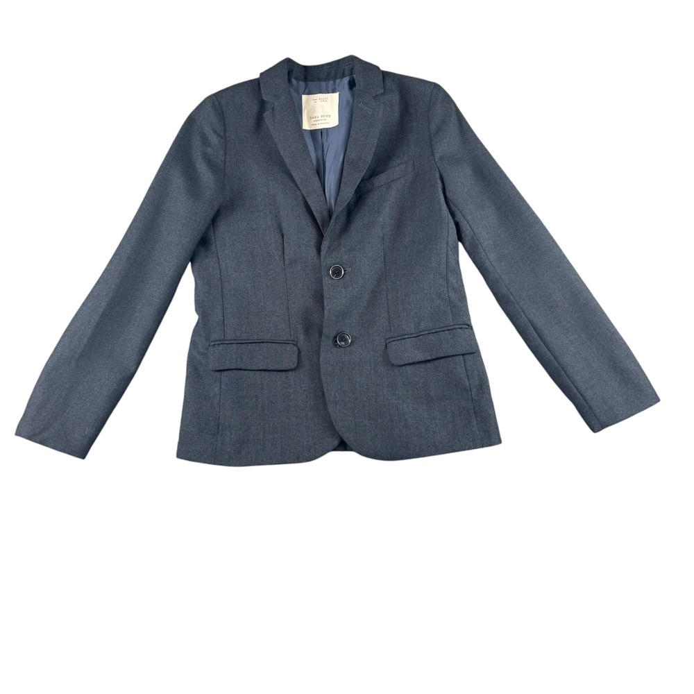 Zara Boys Collection Charcoal Gray 2-Button Blazer Jacket Size 11/12 152cm